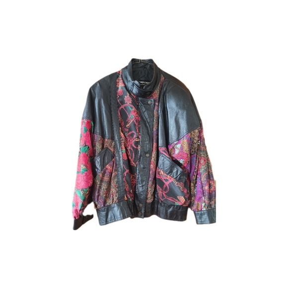 Women's Floral Leather Pelle Spring Jacket size M - Picture 10 of 10